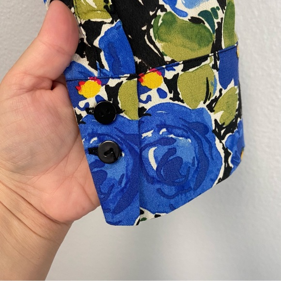 New Zara Floral Print One Sleeve Asymmetrical Cropped Too Size Small - Picture 13 of 16